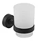 Arezzo Round Matt Black 4-Piece Bathroom Accessory Pack  In Bathroom Large Image