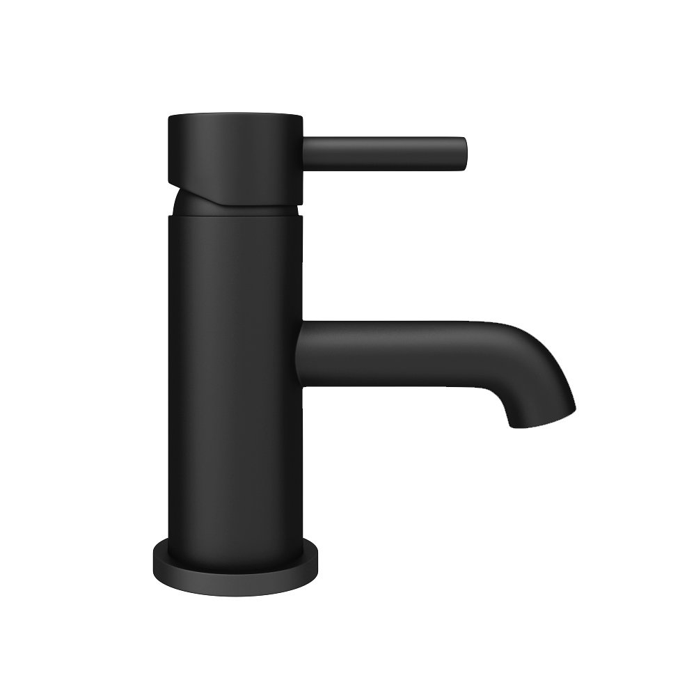 Arezzo Round Matt Black Basin Mono Mixer Tap Victorian Plumbing UK