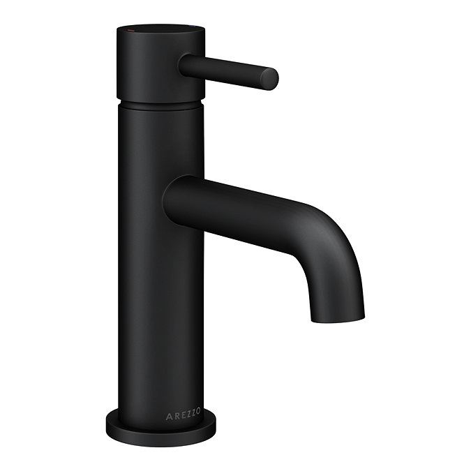 Arezzo Round Matt Black Basin Mono Mixer Tap