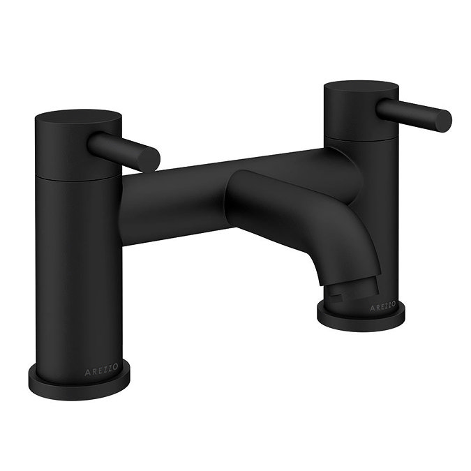 Arezzo Round Matt Black Bath Filler Tap