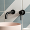 Arezzo Round Matt Black Wall Mounted (2TH) Basin Mixer Tap