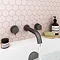 Arezzo Round Matt Black Wall Mounted (3TH) Bath Filler Tap  Feature Large Image