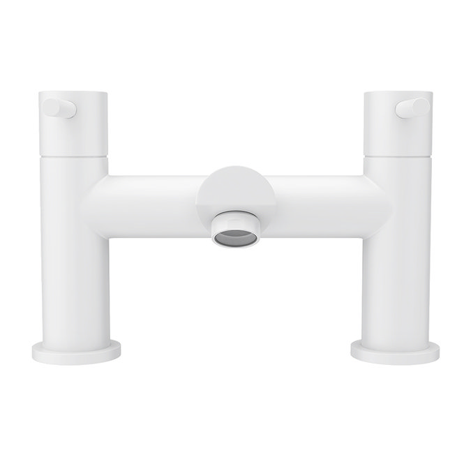 Arezzo Round Matt White Bath Filler Tap  Profile Large Image