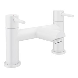 Arezzo Round Matt White Bath Filler Tap Large Image
