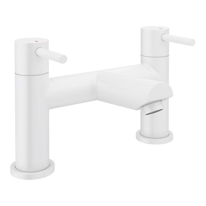 Arezzo Round Matt White Bath Filler Tap Large Image