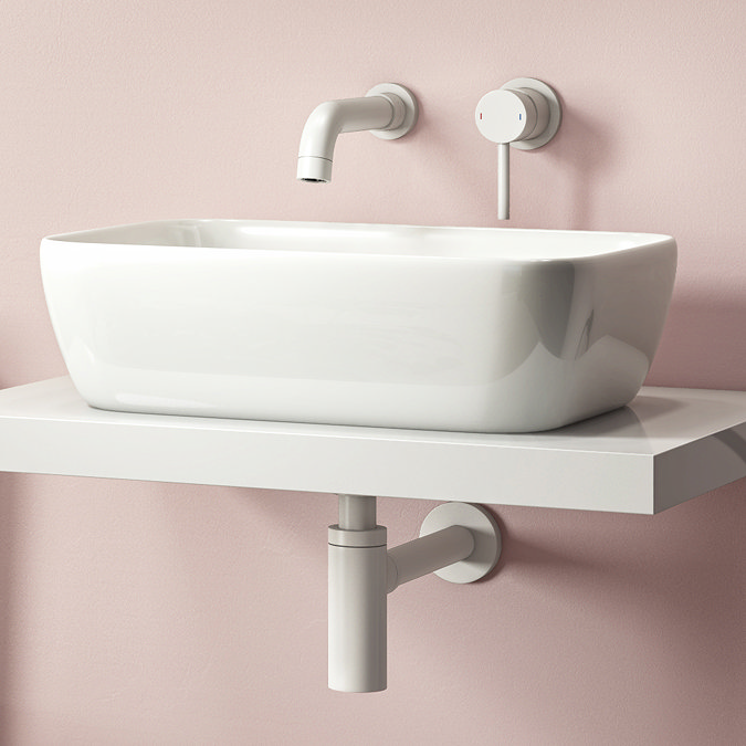 Arezzo Round Matt White Click Clack Basin Waste + Bottle Trap Pack Standard Large Image