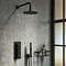 Arezzo Round Modern Triple Concealed Shower Valve - Matt Black  additional Large Image