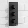 Arezzo Round Modern Triple Concealed Shower Valve - Matt Black