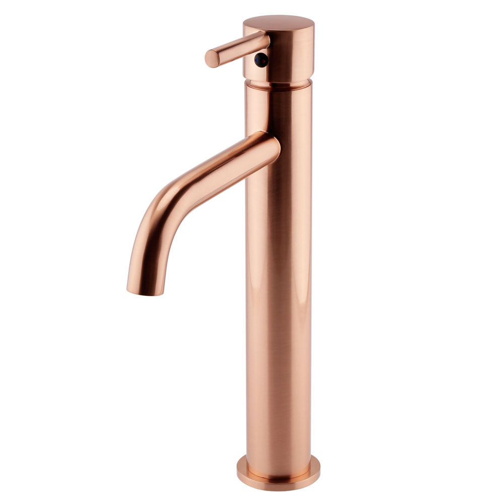 Arezzo Round Rose Gold High Rise Mono Basin Mixer Tap | Victorian ...