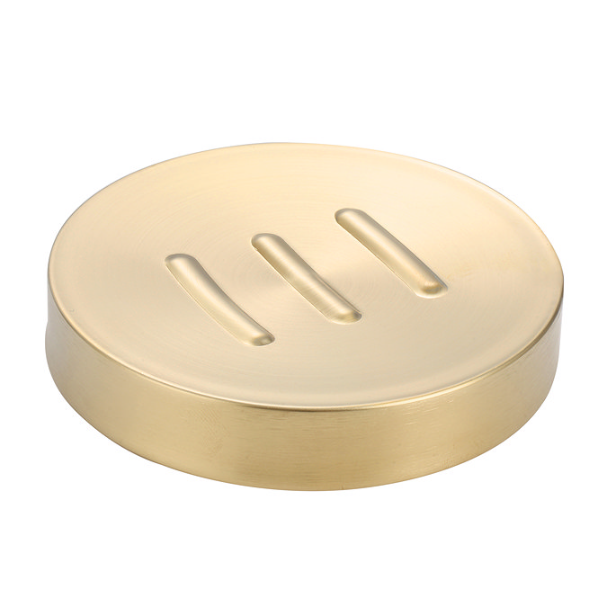 Arezzo Round Stainless Steel Soap Dish - Brushed Brass