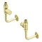 Arezzo Round Straight Radiator Valves incl. Curved Angled Pipes Brushed Brass