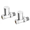 Arezzo Round Straight Radiator Valves incl. Curved Angled Pipes - Chrome  Standard Large Image