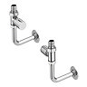 Arezzo Round Straight Radiator Valves incl. Curved Angled Pipes - Chrome