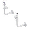 Arezzo Round Straight Radiator Valves incl. Curved Angled Pipes - White Large Image
