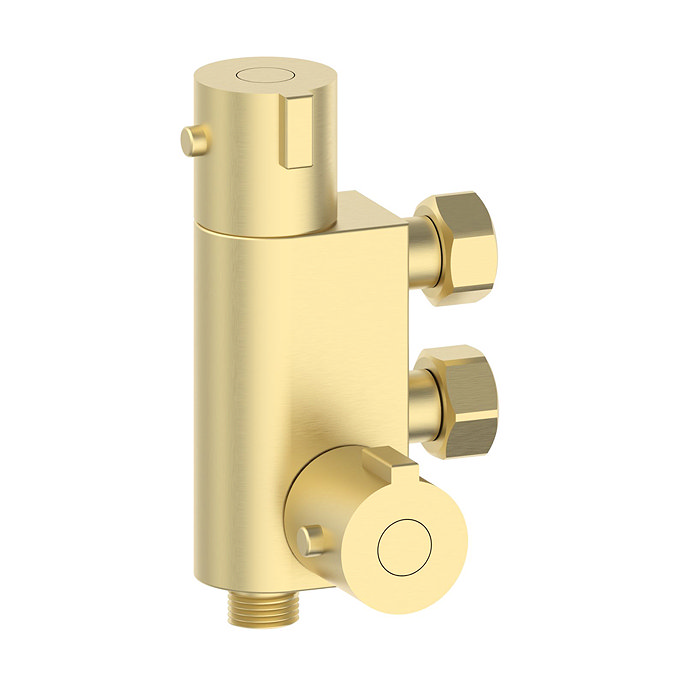 Arezzo Round Thermostatic Douche Bar Valve Brushed Brass