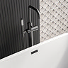 Arezzo Round Thermostatic Floor Mounted Freestanding Bath Shower Mixer Matt Black