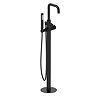 Arezzo Round Thermostatic Floor Mounted Freestanding Bath Shower Mixer Matt Black
