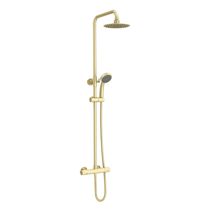 Arezzo Round Thermostatic Shower - Brushed Brass