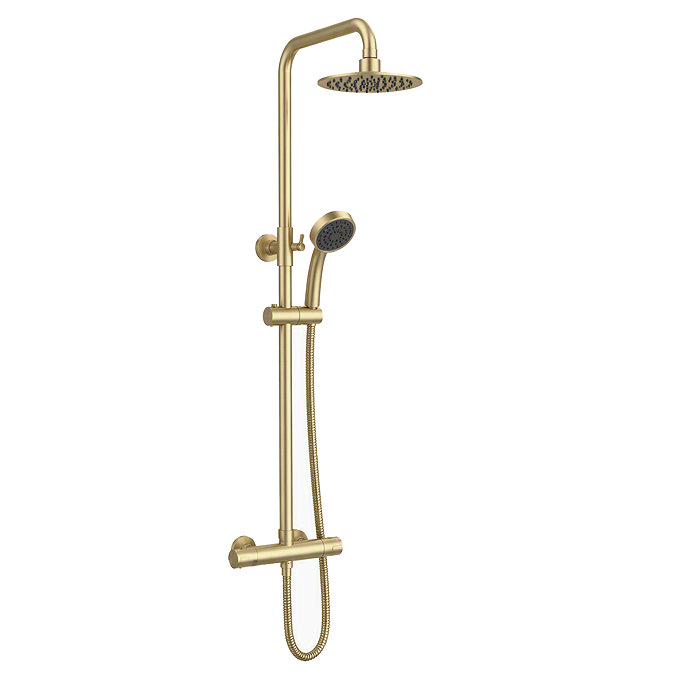 Arezzo Round Thermostatic Shower - Brushed Brass