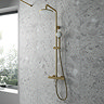 Arezzo Round Thermostatic Shower - Brushed Brass
