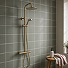 Arezzo Round Thermostatic Shower - Brushed Brass