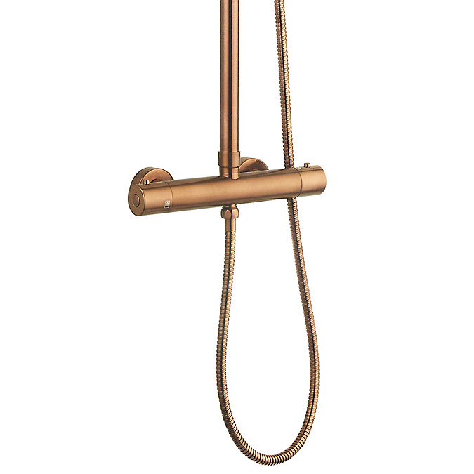 Arezzo Round Thermostatic Shower - Brushed Bronze  Standard Large Image