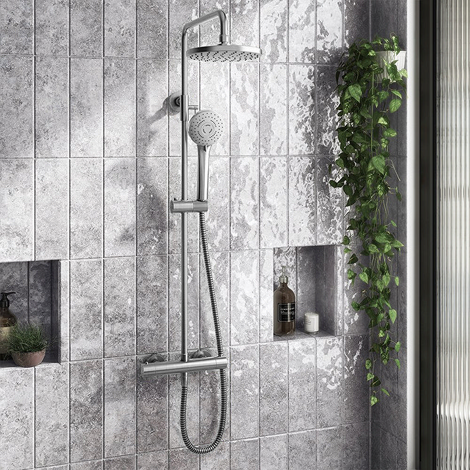 Arezzo Round Thermostatic Shower - Gunmetal Grey