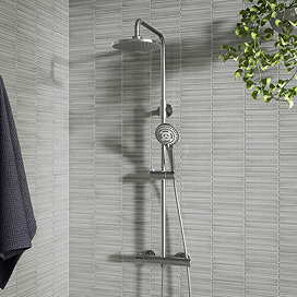Arezzo Round Thermostatic Shower - Gunmetal Grey