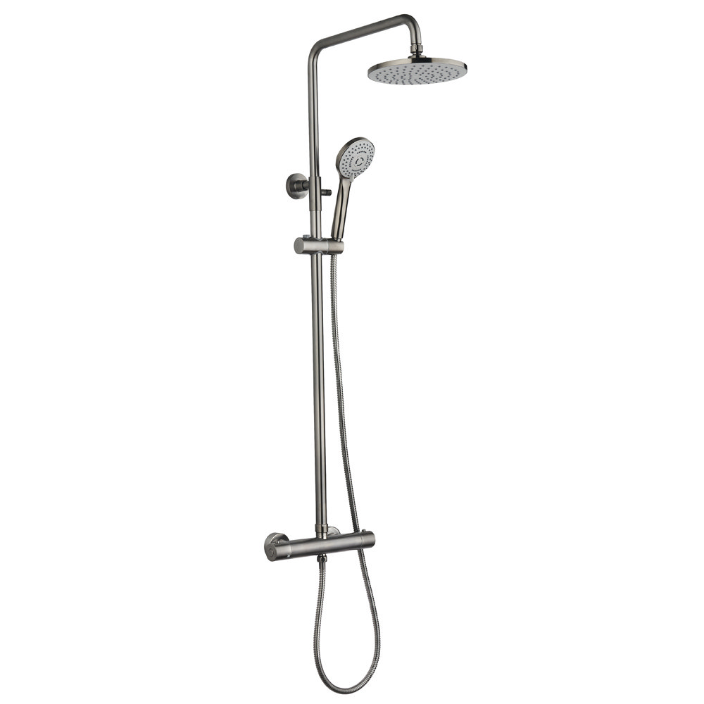 Arezzo Round Thermostatic Shower Gunmetal Grey Victorian