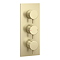 Arezzo Round Triple Concealed Thermostatic Shower Valve with Diverter - Brushed Brass