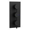 Arezzo Round Triple Concealed Thermostatic Shower Valve with Diverter - Matt Black
