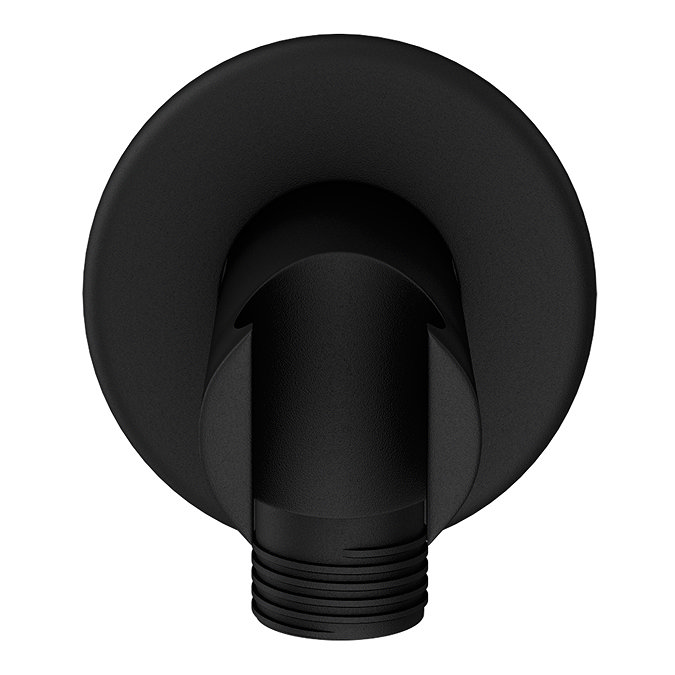 Arezzo Round Wall Elbow & Shower Handset Holder - Matt Black