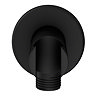 Arezzo Round Wall Elbow & Shower Handset Holder - Matt Black
