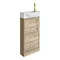 Arezzo Rustic Oak 450mm 1TH Floor Standing Cloakroom Vanity Unit With Brushed Brass Handle Standard