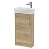 Arezzo Rustic Oak 450mm 1TH Floor Standing Cloakroom Vanity Unit         Large Image