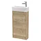 Arezzo Rustic Oak 450mm 1TH Floor Standing Cloakroom Vanity Unit         Large Image