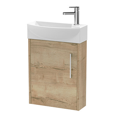 Arezzo Rustic Oak 450mm 1TH Wall Hung Cloakroom Vanity unit  Profile Large Image