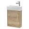 Arezzo Rustic Oak 450mm 1TH Wall Hung Cloakroom Vanity Unit Large Image