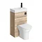 Arezzo Rustic Oak 2-In-1 Wash Basin & Toilet (500mm Wide x 300mm) incl. Black Flush  Newest Large Im
