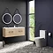 Arezzo Rustic Oak Wall Hung Double Basin Vanity Unit (1205mm w. Matt Black Handles)  In Bathroom Lar