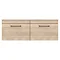 Arezzo Rustic Oak Wall Hung Double Countertop Vanity Unit (1200mm w. Matt Black Handles) Standard Large Image