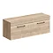 Arezzo Rustic Oak Wall Hung Double Countertop Vanity Unit (1200mm w. Matt Black Handles) Large Image