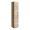 Arezzo Rustic Oak Wall Hung Tall Storage Cabinet with Matt Black Handle Large Image
