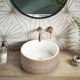 Arezzo Rustic Patterned Round Counter Top Basin - 410mm Diameter