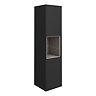 Arezzo Senza 1400mm Matt Black / Vicenza Oak Wall Hung Tall Unit
