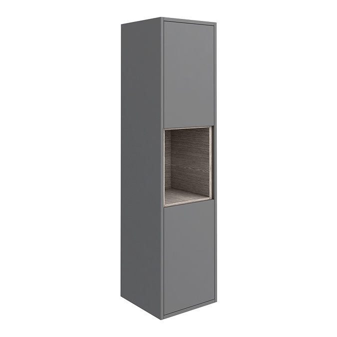 Arezzo Senza 1400mm Matt Grey / Vicenza Oak Wall Hung Tall Unit