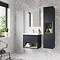Arezzo Senza 500mm Matt Blue / Vicenza Oak Wall Hung Vanity Unit with Open Shelf + Ceramic Basin  Feature Large Image