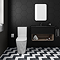 Arezzo Senza 800mm Matt Black / Vicenza Oak Wall Hung Vanity Unit with Open Shelf + Matt Black Slimline Basin