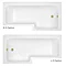 Arezzo Shower Bath - 1700mm L Shaped with Brushed Brass Screen + Matt Grey Panel Profile Large Imag