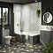 Arezzo Shower Bath - 1700mm L Shaped with Brushed Brass Screen + Matt Grey Panel  Standard Large Image